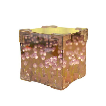 Flower Sea Rubik's Cube Tulip Three-dimensional Small Night Lamp